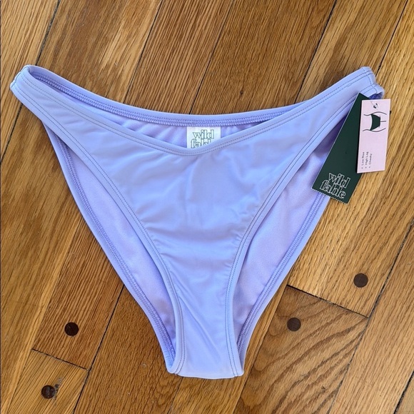 New NWT Wild Fable Purple Bikini Swim Brief Bottom S 4 6 High Leg Cheeky - Picture 1 of 4
